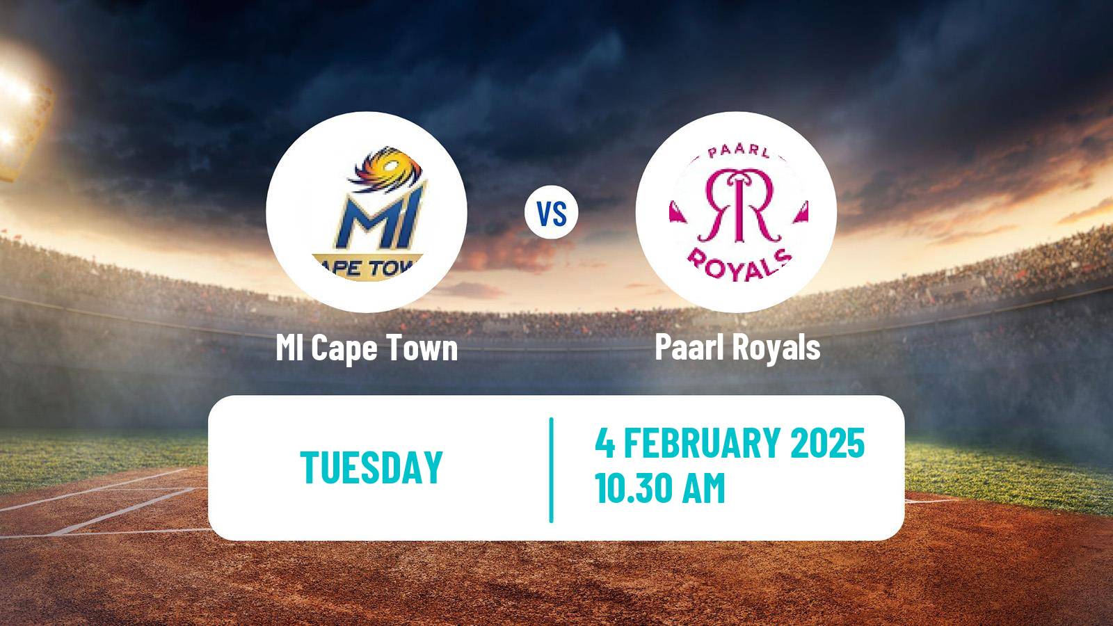 Cricket South African SA20 MI Cape Town - Paarl Royals