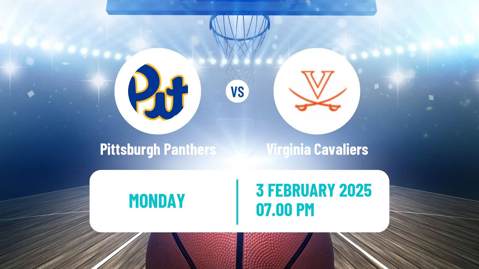 Basketball NCAA College Basketball Pittsburgh Panthers - Virginia Cavaliers