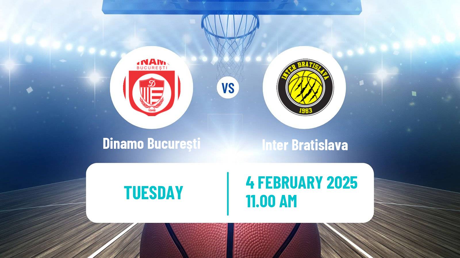 Basketball ENBL Dinamo Bucureşti - Inter Bratislava