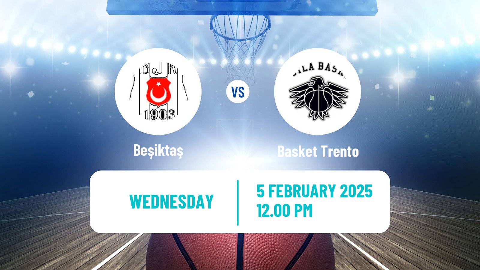 Basketball Eurocup Beşiktaş - Basket Trento