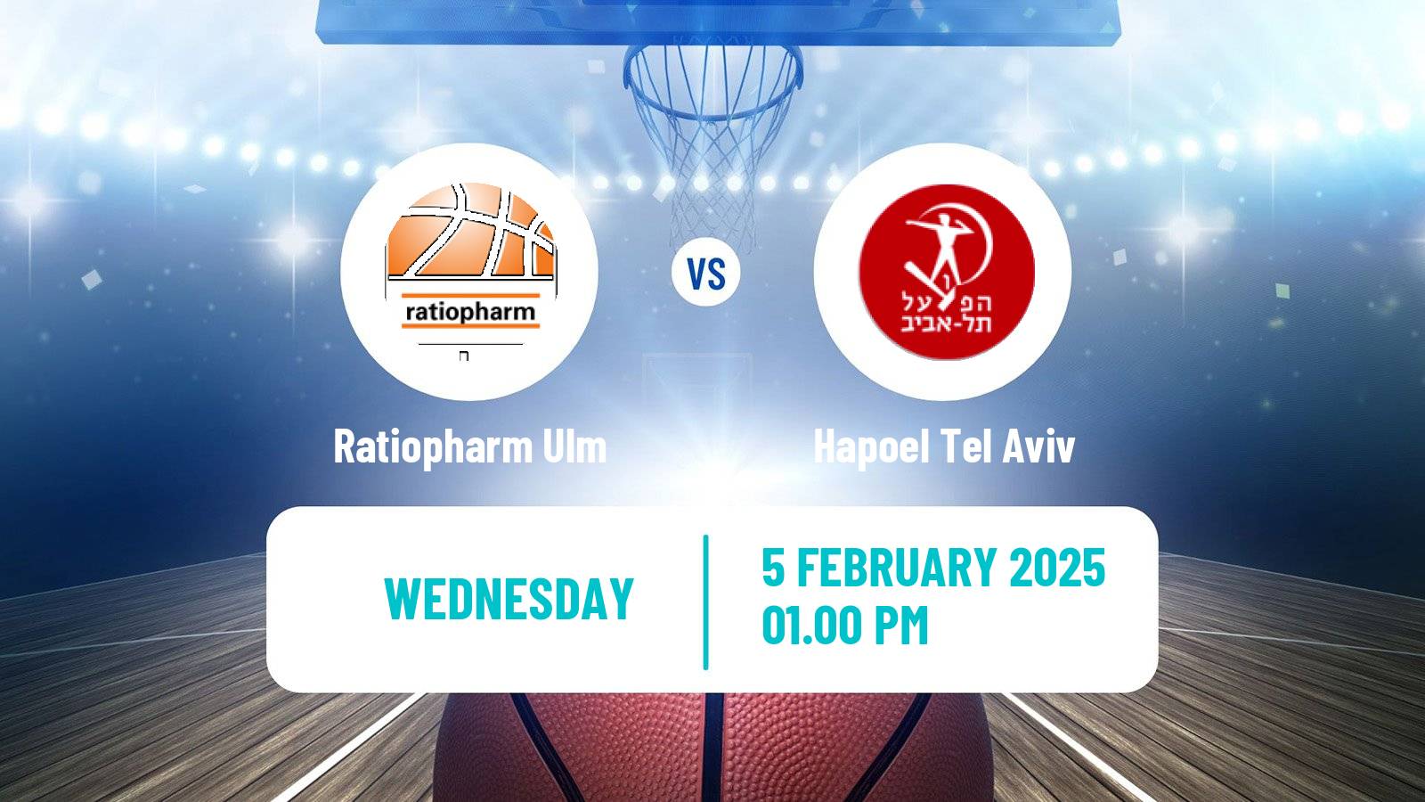 Basketball Eurocup Ratiopharm Ulm - Hapoel Tel Aviv