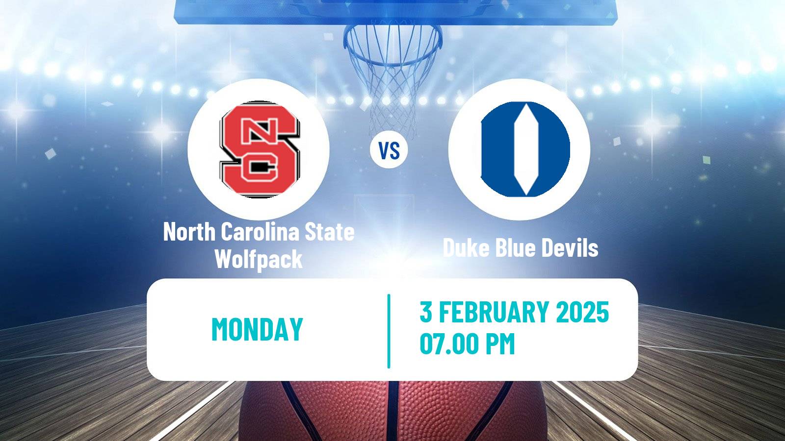 Basketball NCAA College Basketball Women North Carolina State Wolfpack - Duke Blue Devils