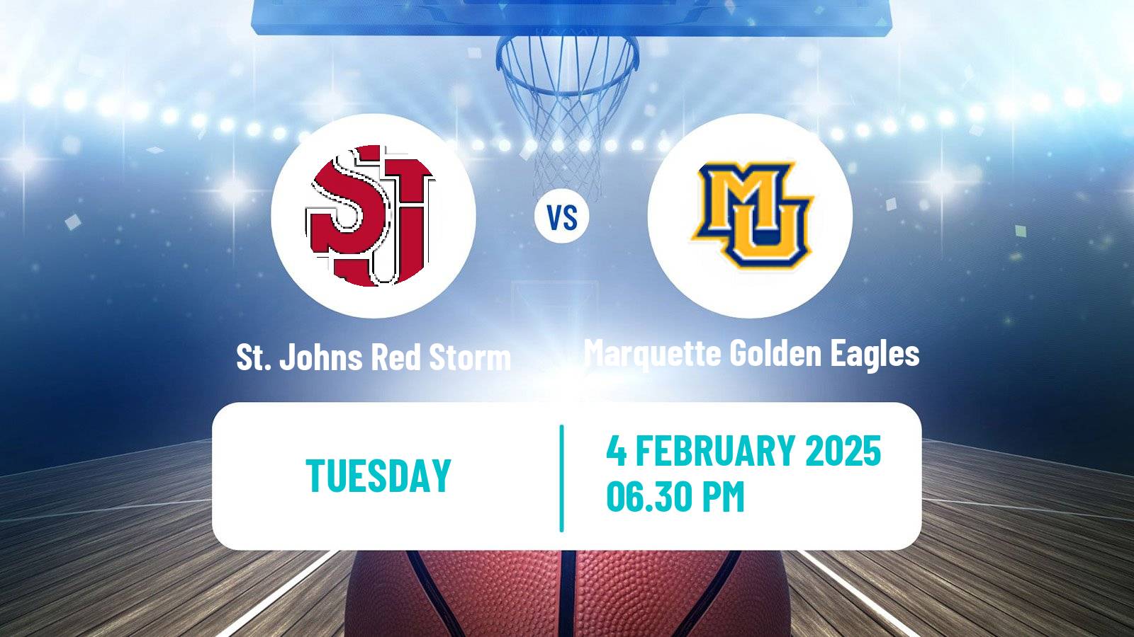 Basketball NCAA College Basketball St. Johns Red Storm - Marquette Golden Eagles