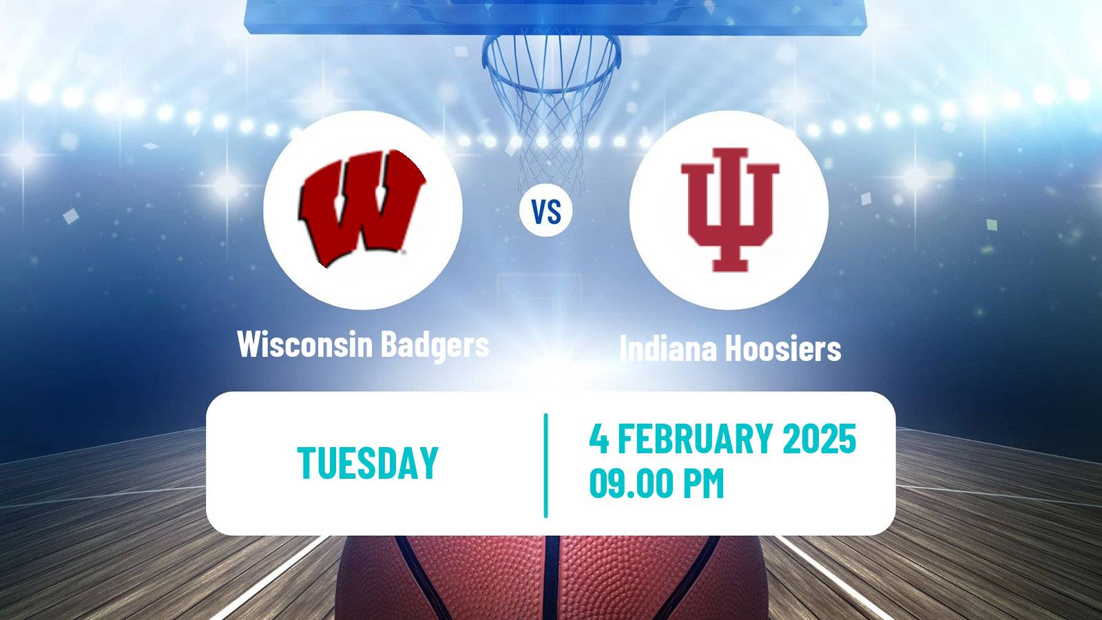 Basketball NCAA College Basketball Wisconsin Badgers - Indiana Hoosiers