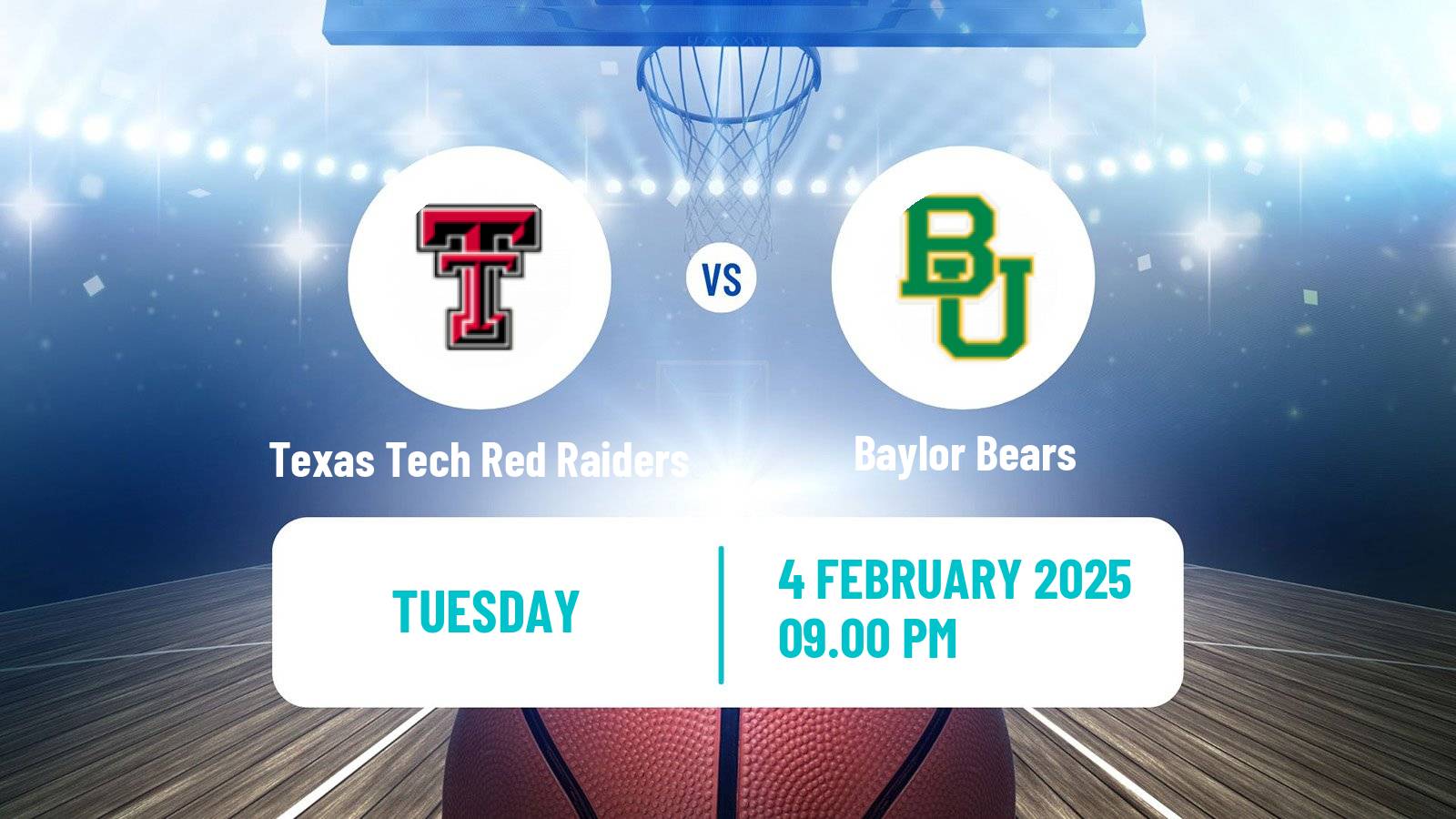 Basketball NCAA College Basketball Texas Tech Red Raiders - Baylor Bears