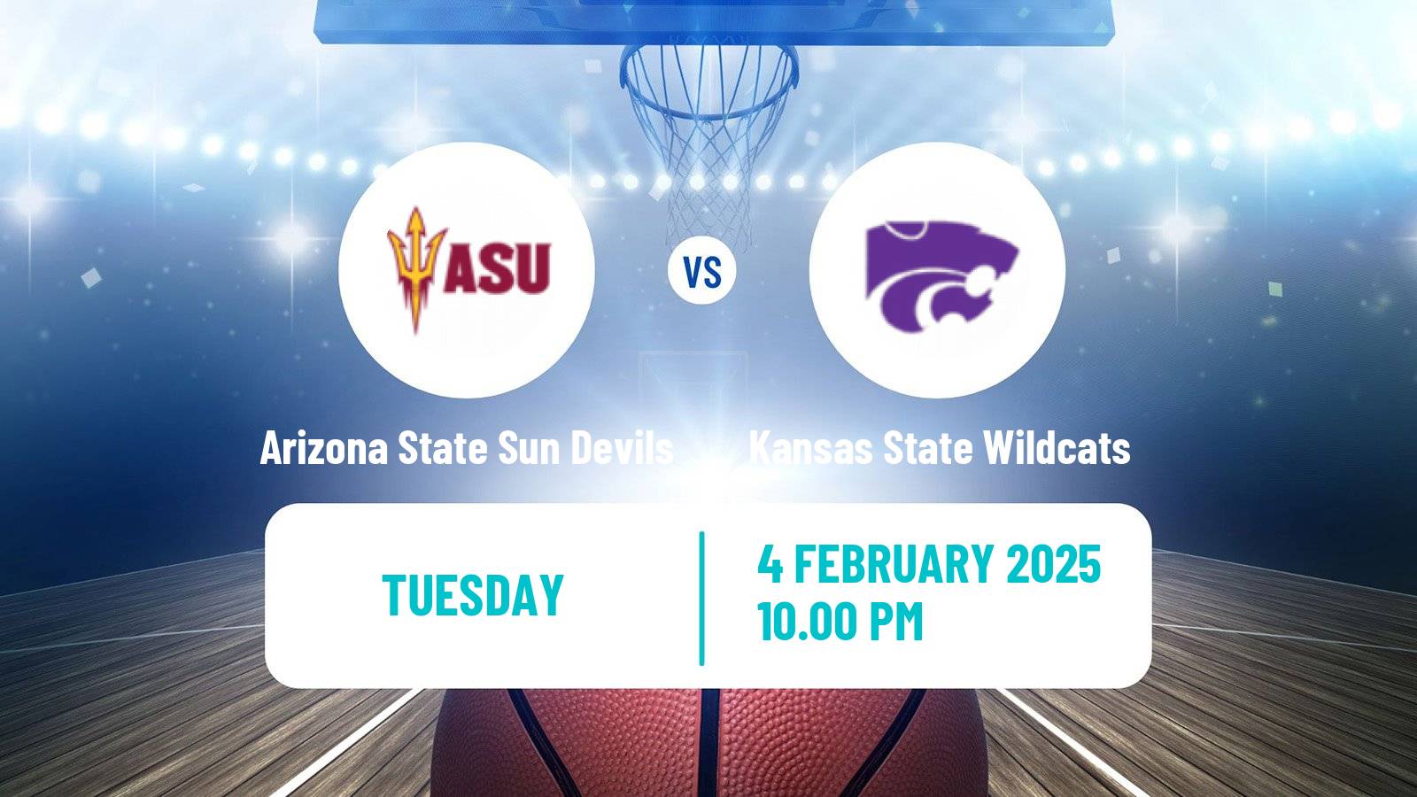 Basketball NCAA College Basketball Arizona State Sun Devils - Kansas State Wildcats