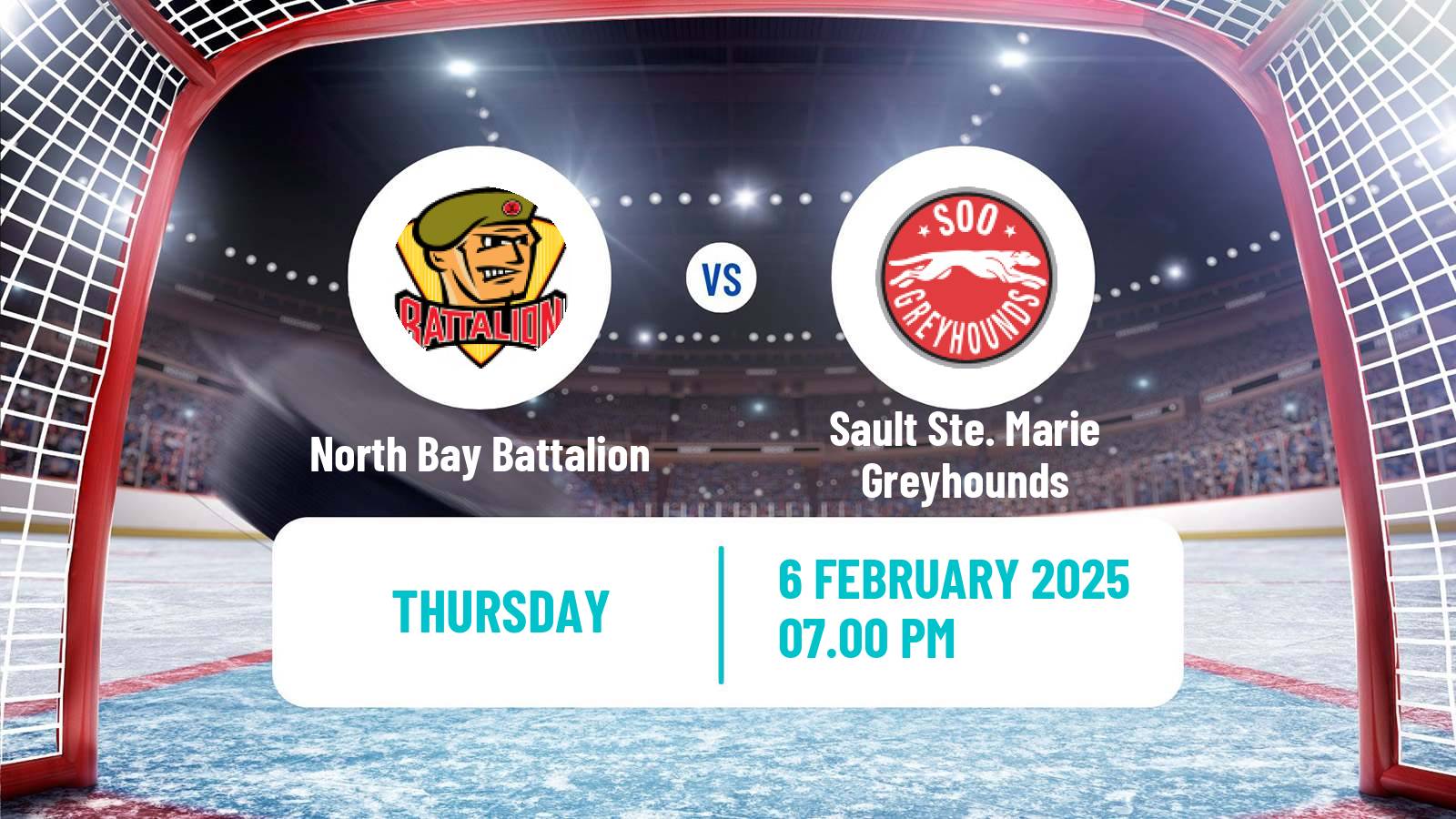 Hockey OHL North Bay Battalion - Sault Ste. Marie Greyhounds