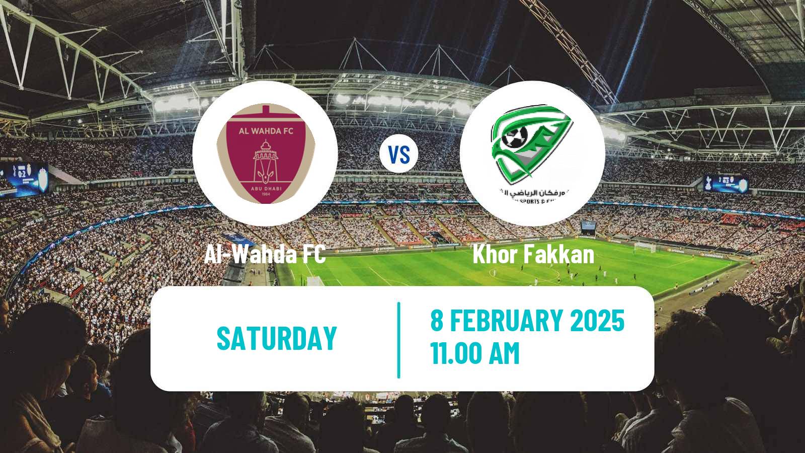 Soccer UAE Football League Al-Wahda - Khor Fakkan