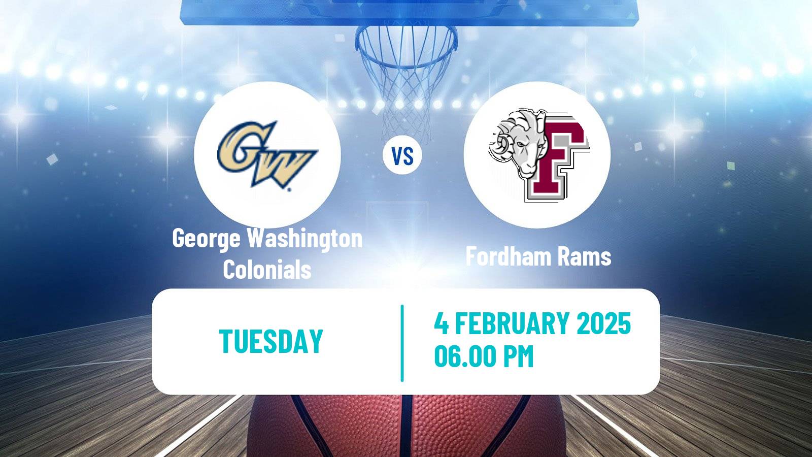 Basketball NCAA College Basketball Women George Washington Colonials - Fordham Rams