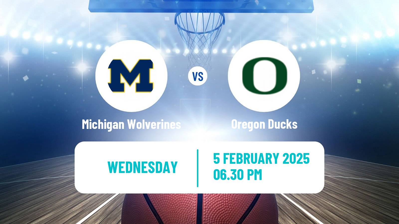 Basketball NCAA College Basketball Michigan Wolverines - Oregon Ducks