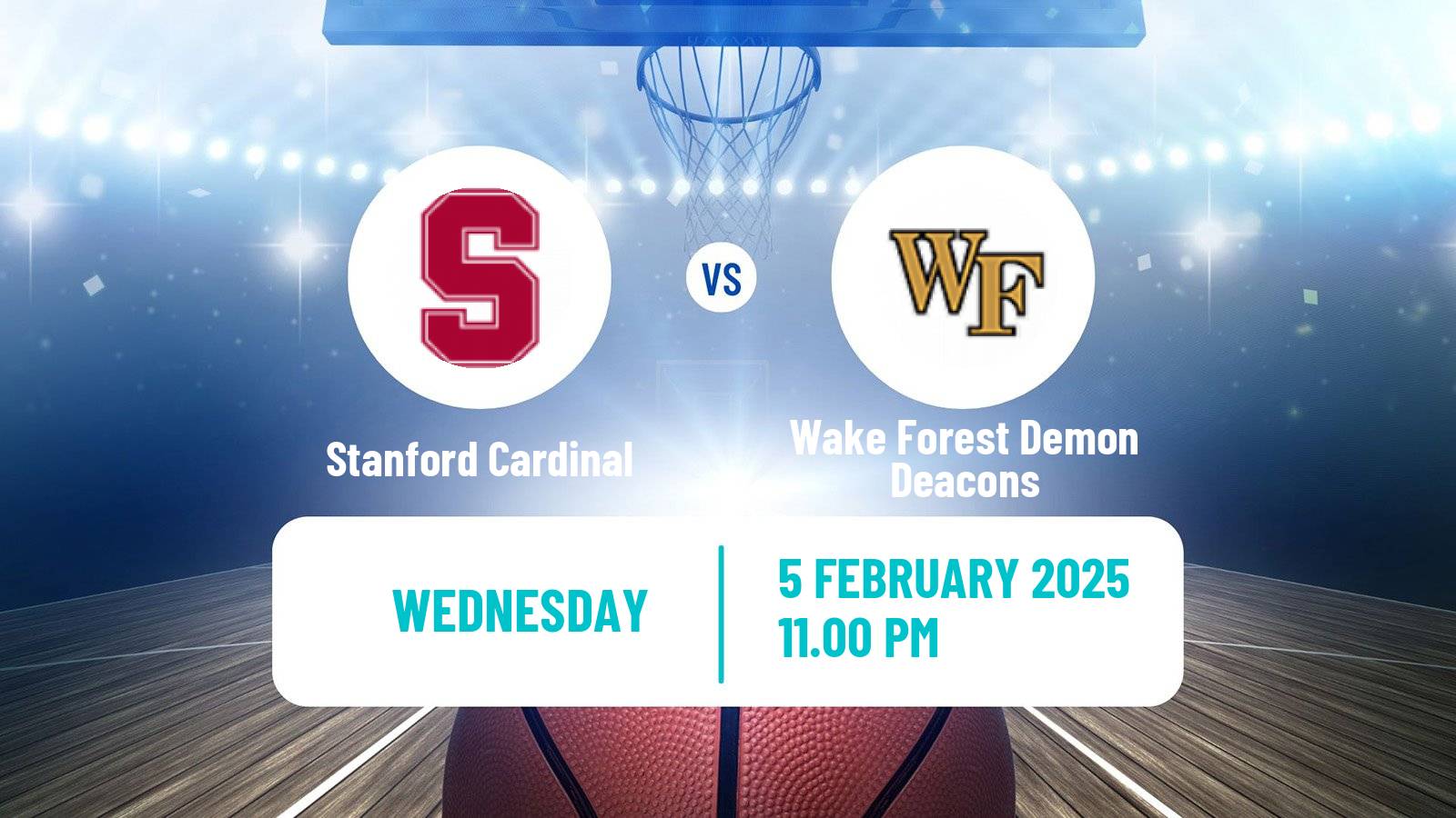 Basketball NCAA College Basketball Stanford Cardinal - Wake Forest Demon Deacons