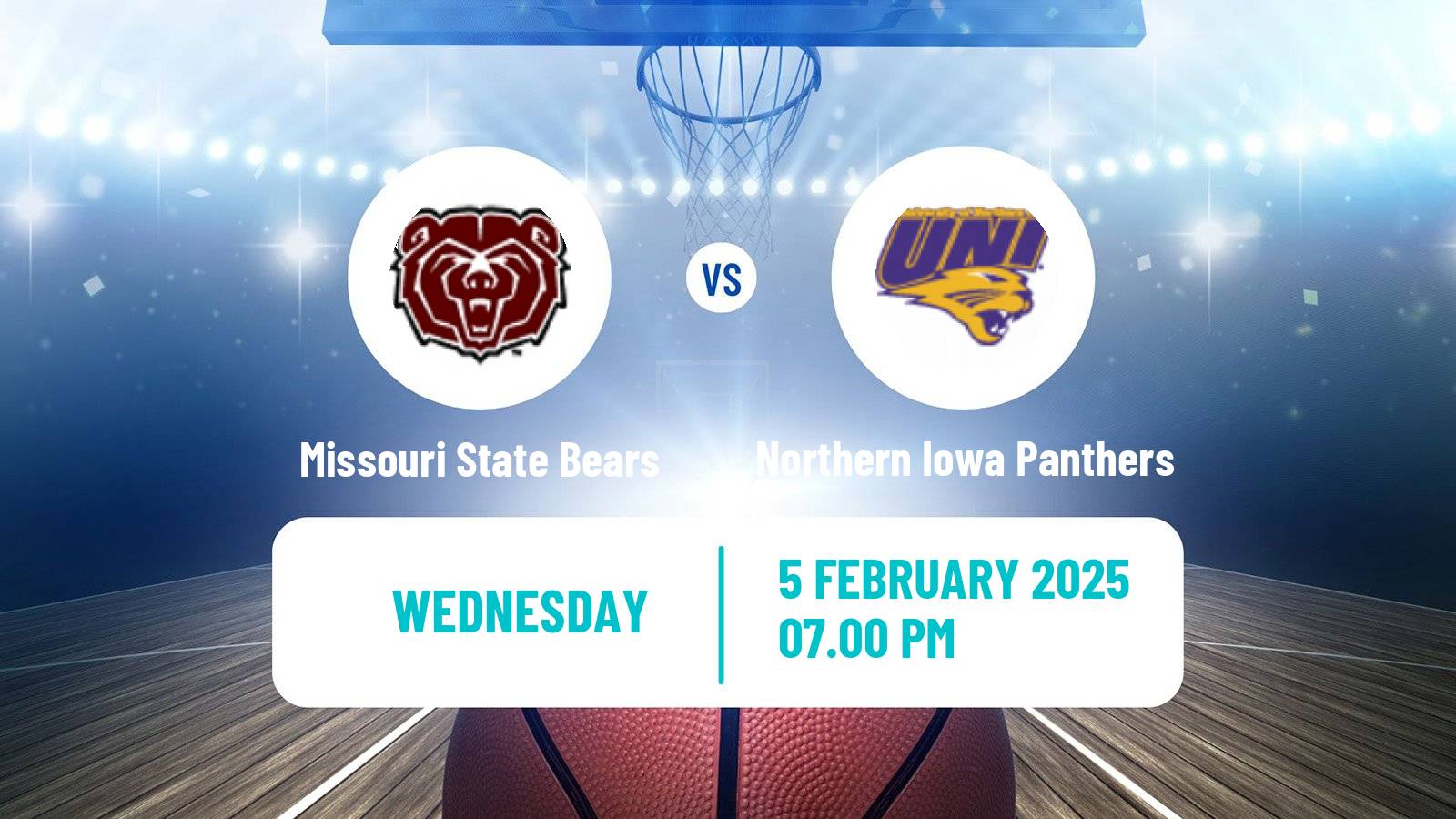 Basketball NCAA College Basketball Missouri State Bears - Northern Iowa Panthers