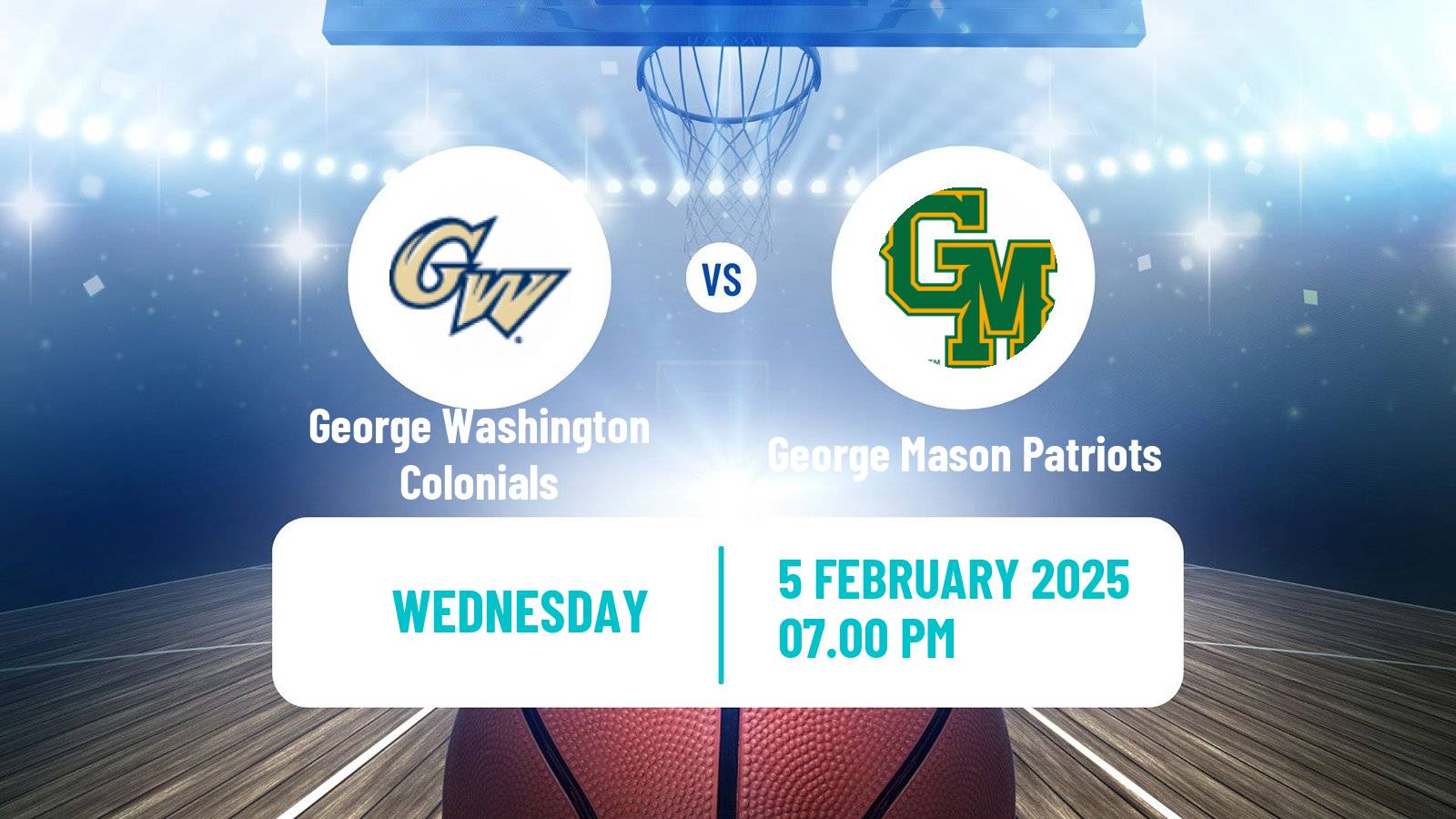 Basketball NCAA College Basketball George Washington Colonials - George Mason Patriots