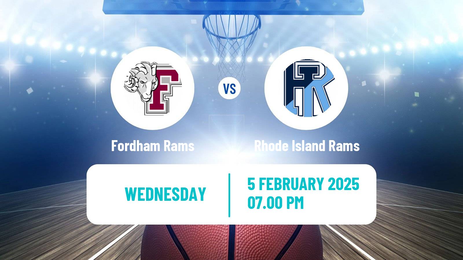 Basketball NCAA College Basketball Fordham Rams - Rhode Island Rams