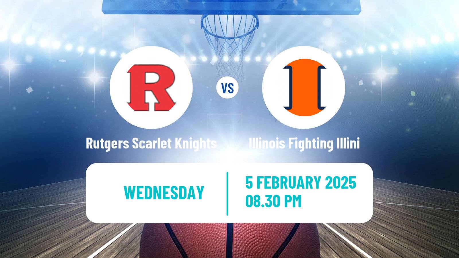 Basketball NCAA College Basketball Rutgers Scarlet Knights - Illinois Fighting Illini