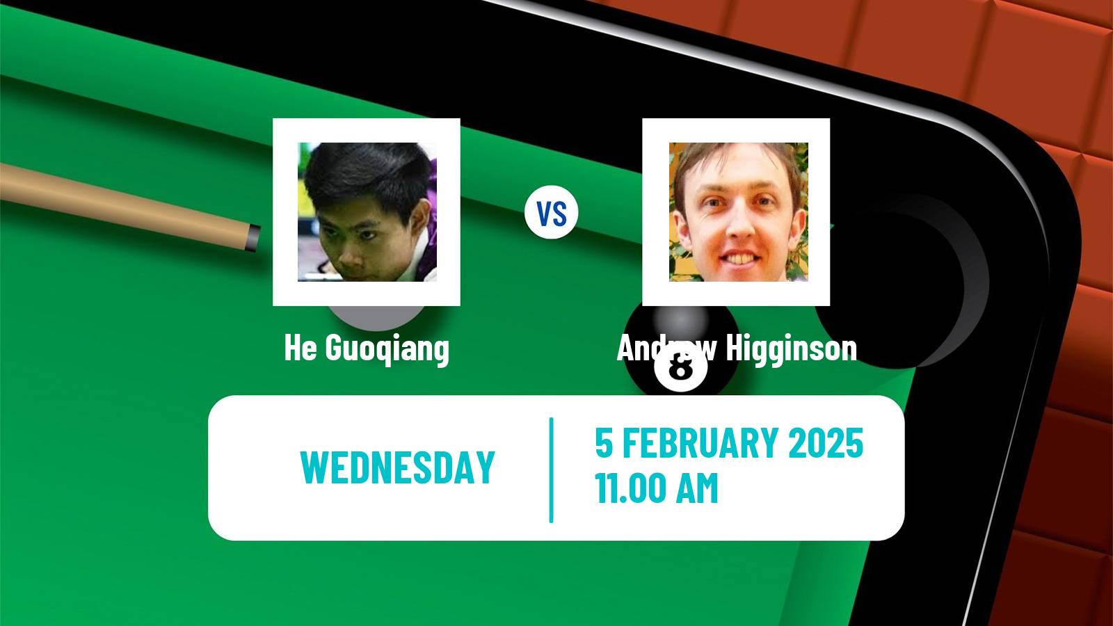 Snooker Welsh Open He Guoqiang - Andrew Higginson