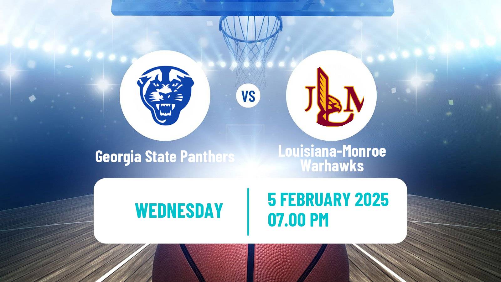 Basketball NCAA College Basketball Georgia State Panthers - Louisiana-Monroe Warhawks