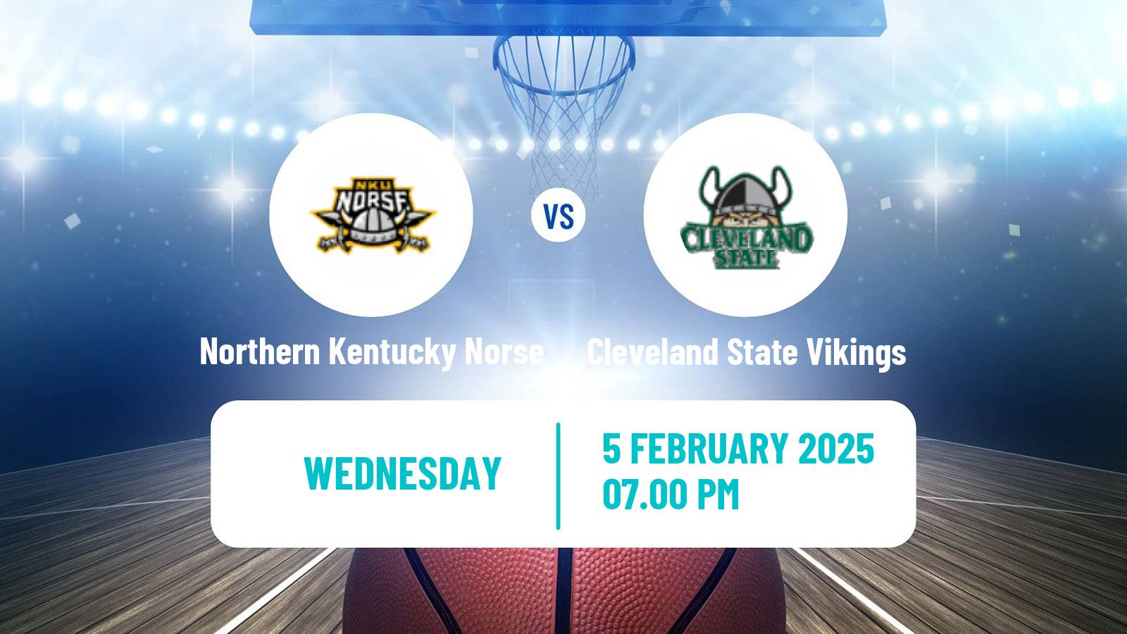 Basketball NCAA College Basketball Northern Kentucky Norse - Cleveland State Vikings