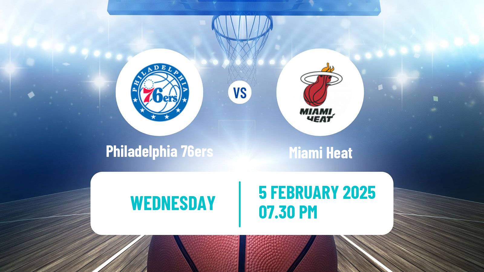 Basketball NBA Philadelphia 76ers - Miami Heat