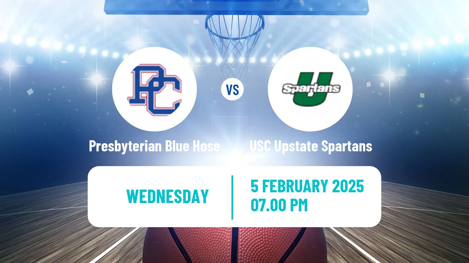 Basketball NCAA College Basketball Presbyterian Blue Hose - USC Upstate Spartans