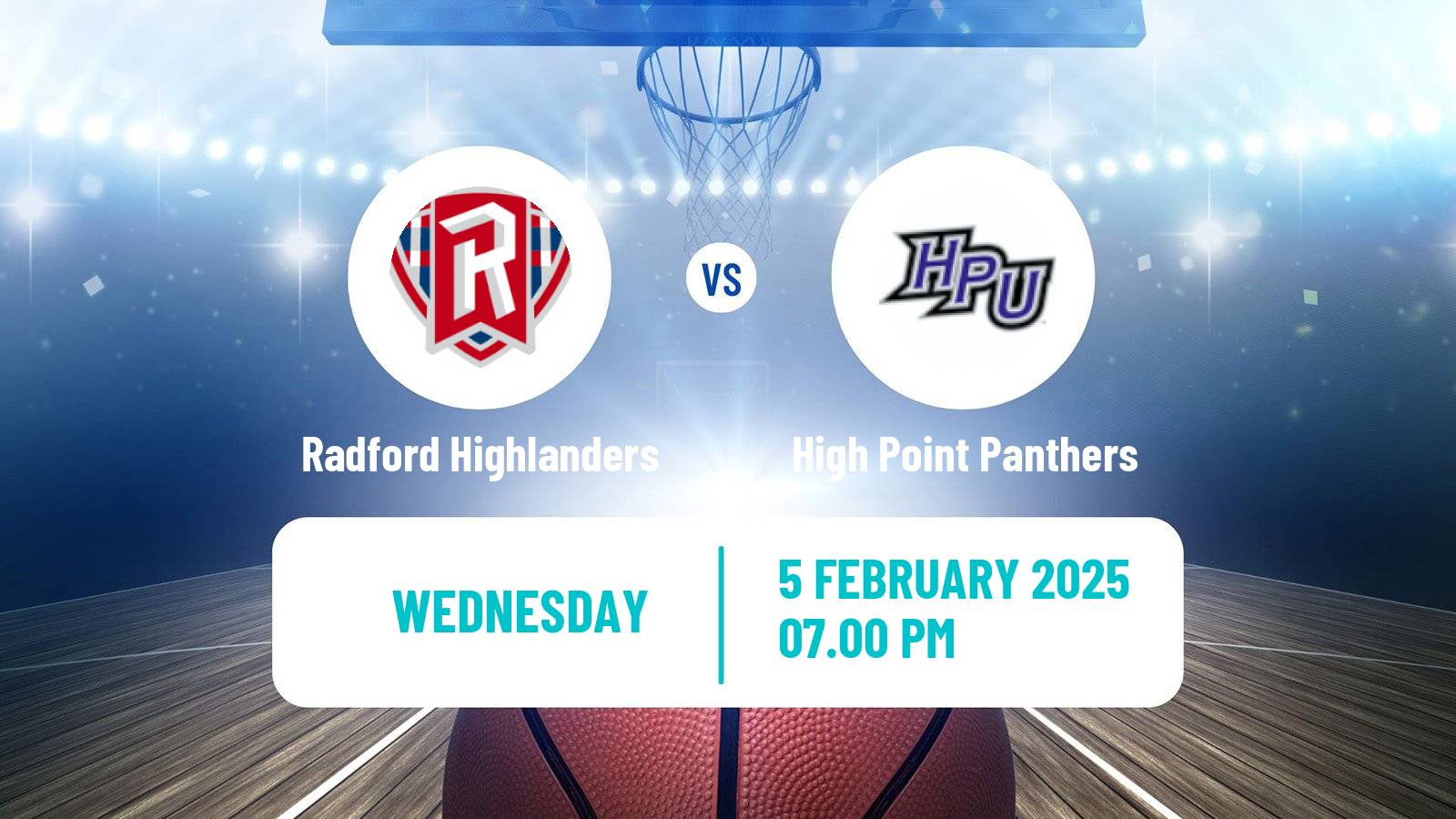 Basketball NCAA College Basketball Radford Highlanders - High Point Panthers