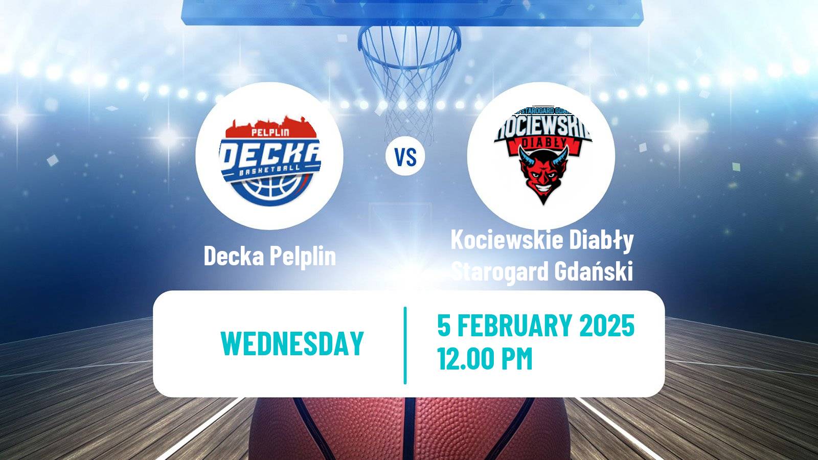 Basketball Polish 1 Liga Basketball Decka Pelplin - Kociewskie Diabły Starogard Gdański