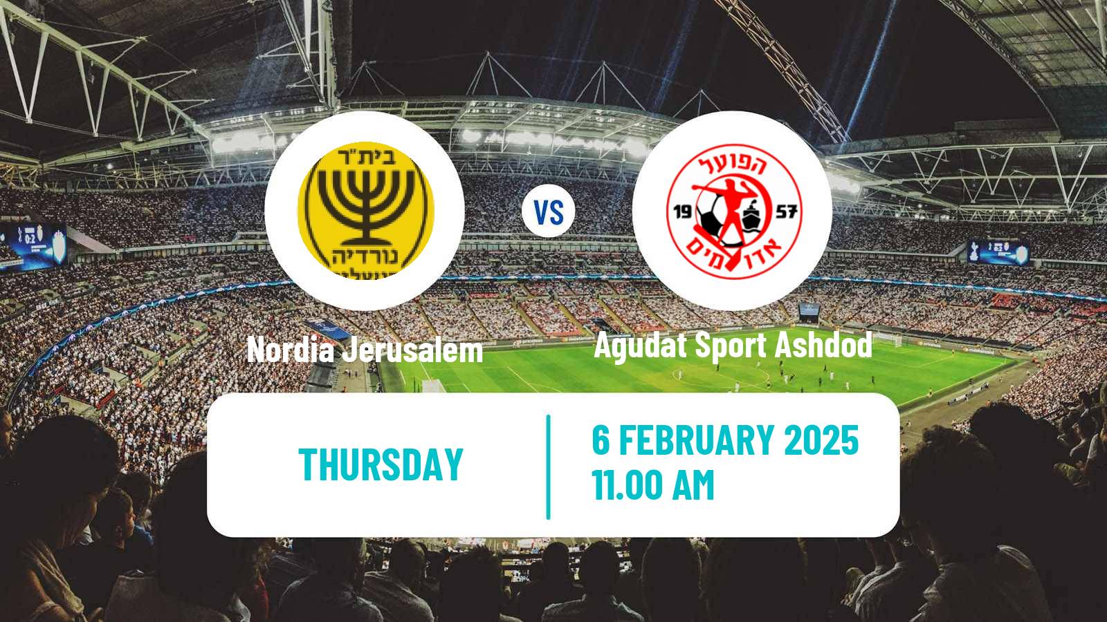 Soccer Israeli Liga Alef South Nordia Jerusalem - Agudat Sport Ashdod