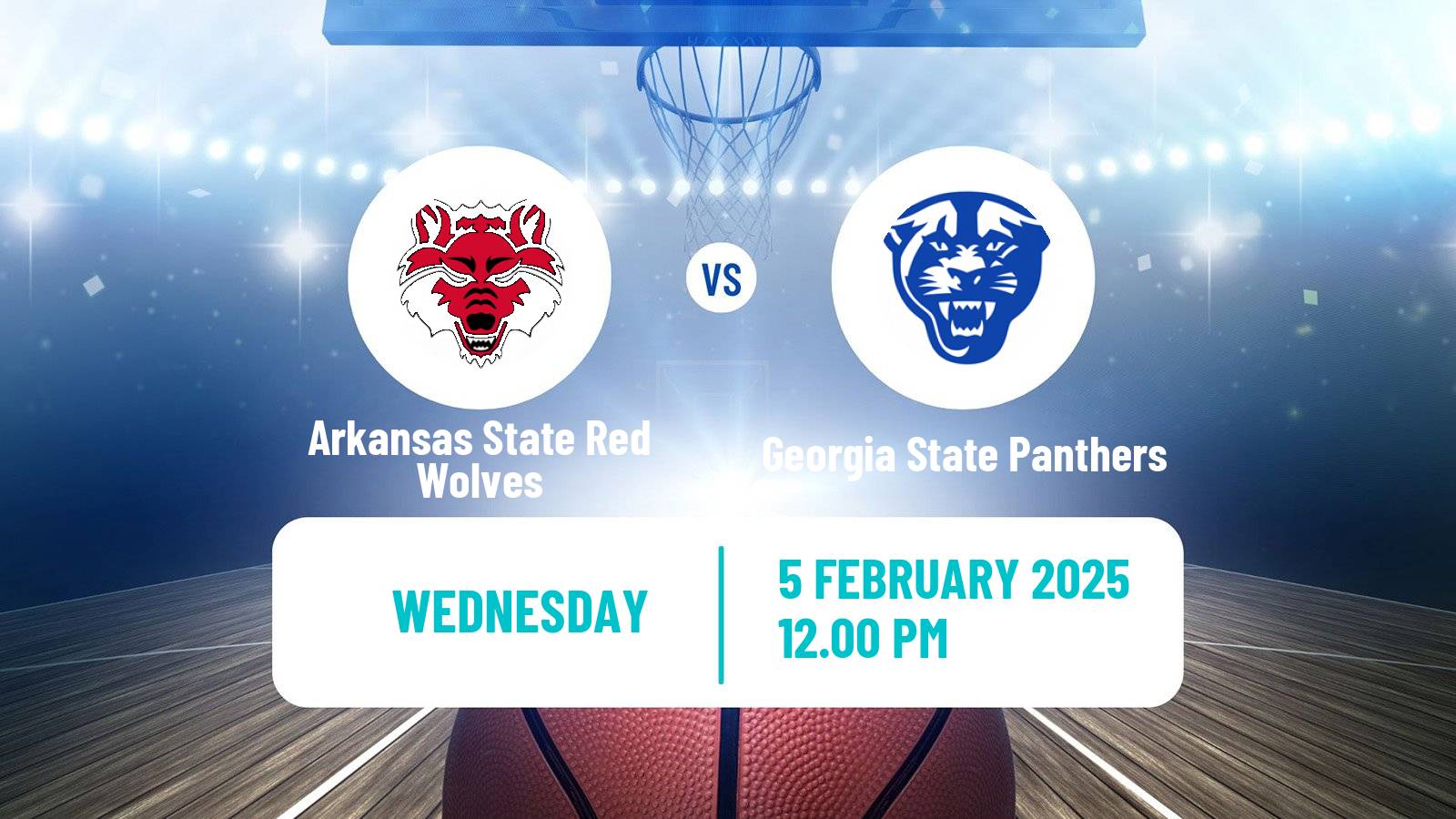 Basketball NCAA College Basketball Women Arkansas State Red Wolves - Georgia State Panthers