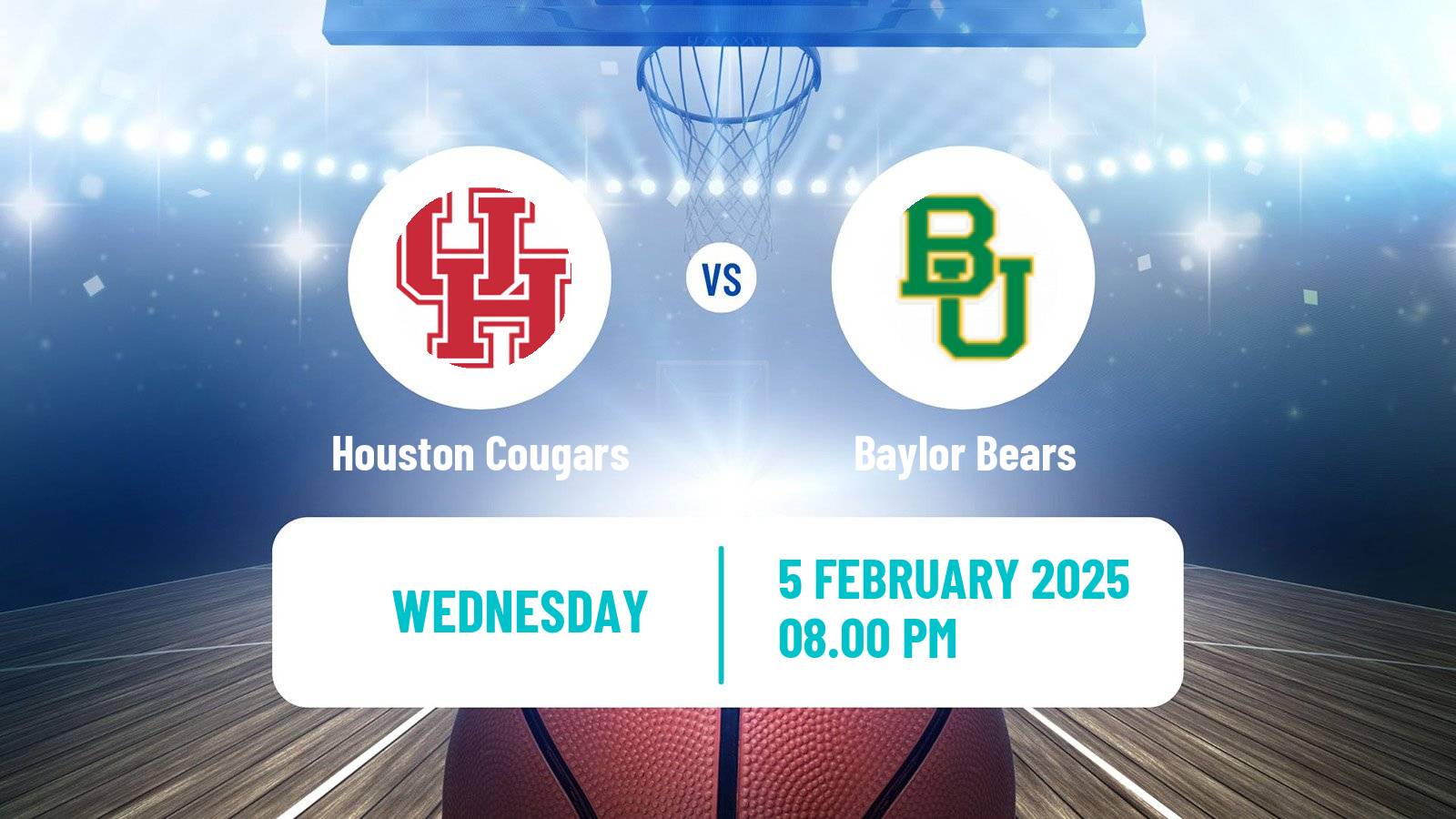 Basketball NCAA College Basketball Women Houston Cougars - Baylor Bears