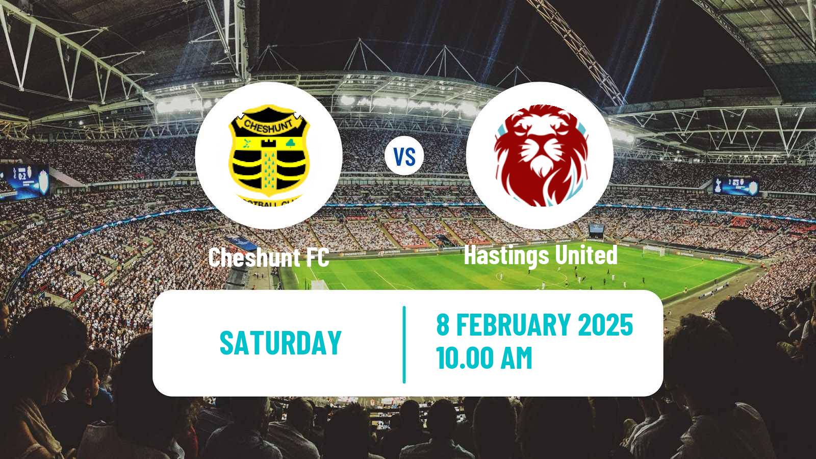 Soccer English Isthmian League Premier Division Cheshunt - Hastings United