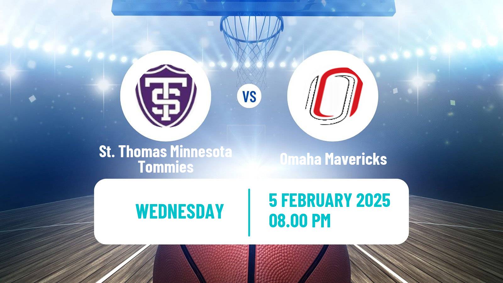 Basketball NCAA College Basketball Women St. Thomas Minnesota Tommies - Omaha Mavericks