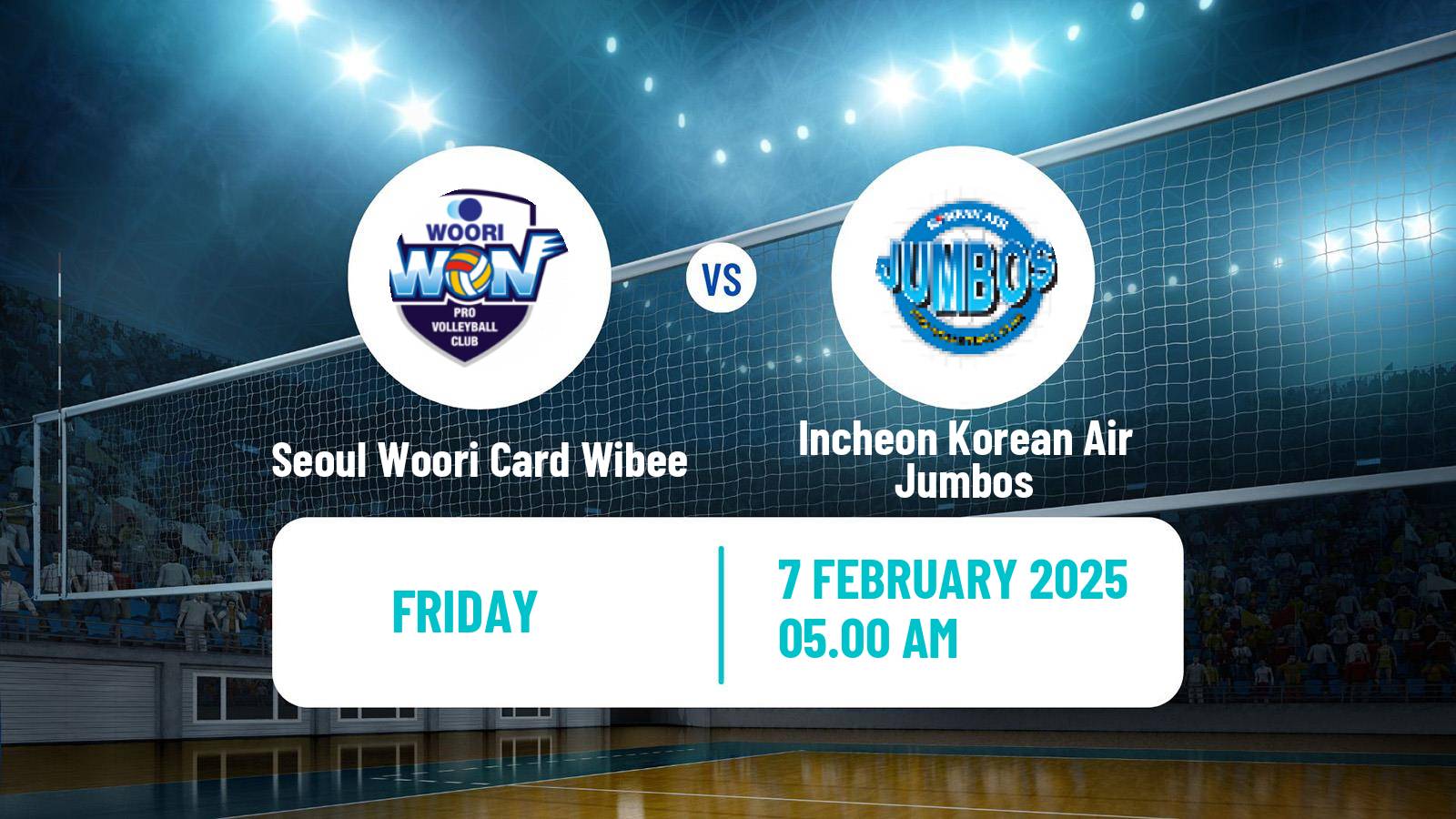 Volleyball South Korean V-League Seoul Woori Card Wibee - Incheon Korean Air Jumbos