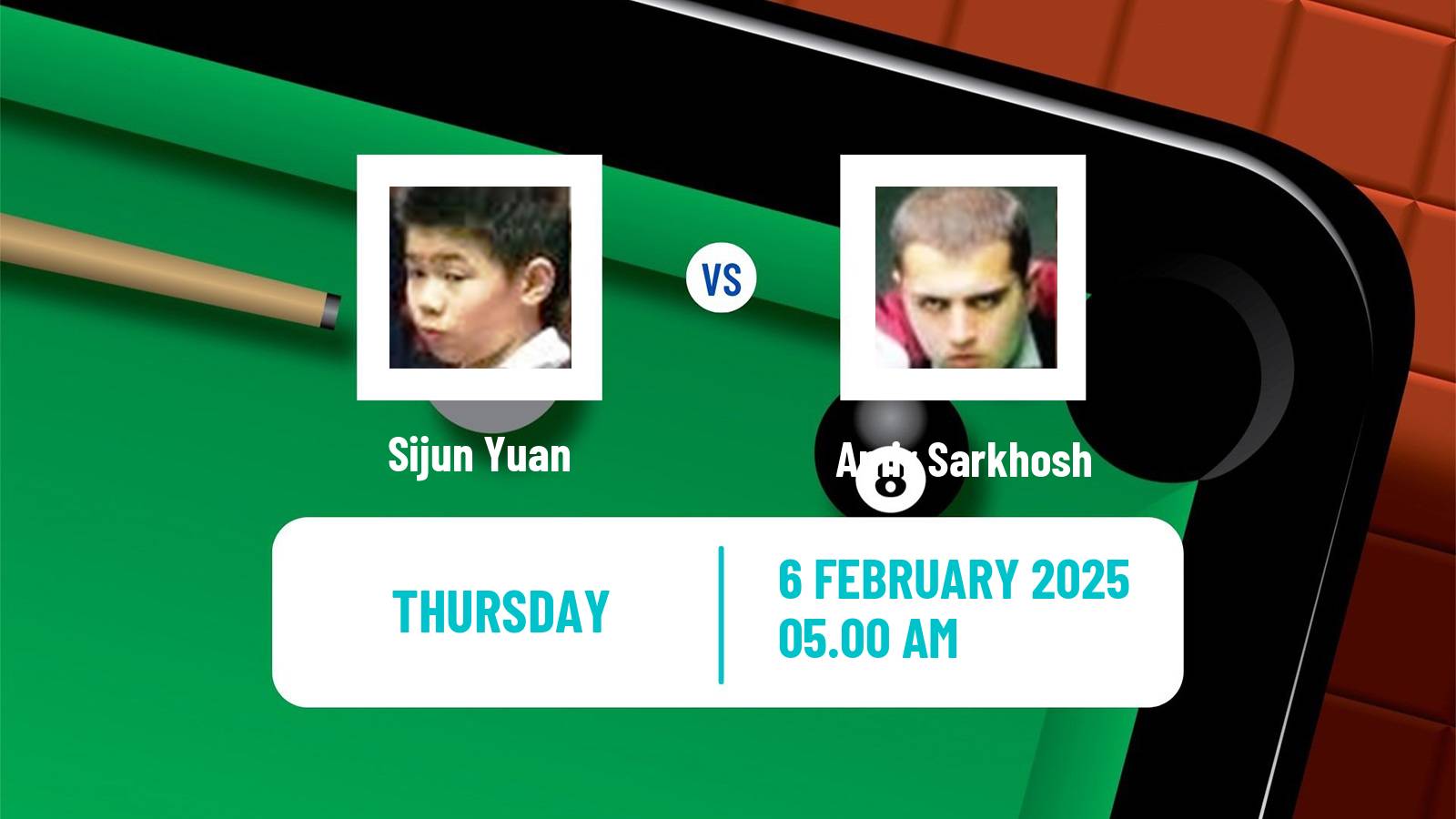 Snooker Welsh Open Sijun Yuan - Amir Sarkhosh