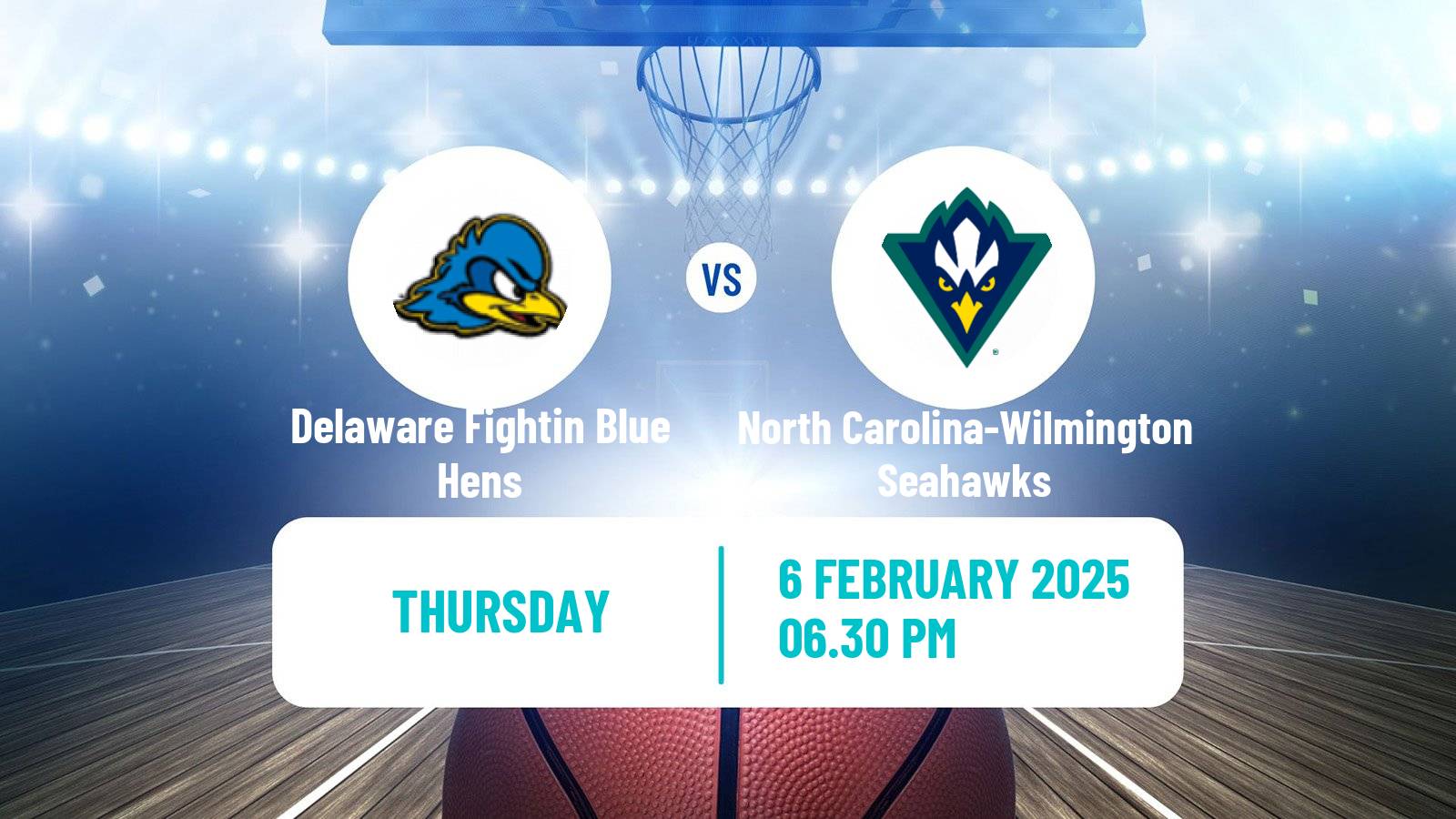 Basketball NCAA College Basketball Delaware Fightin Blue Hens - North Carolina-Wilmington Seahawks