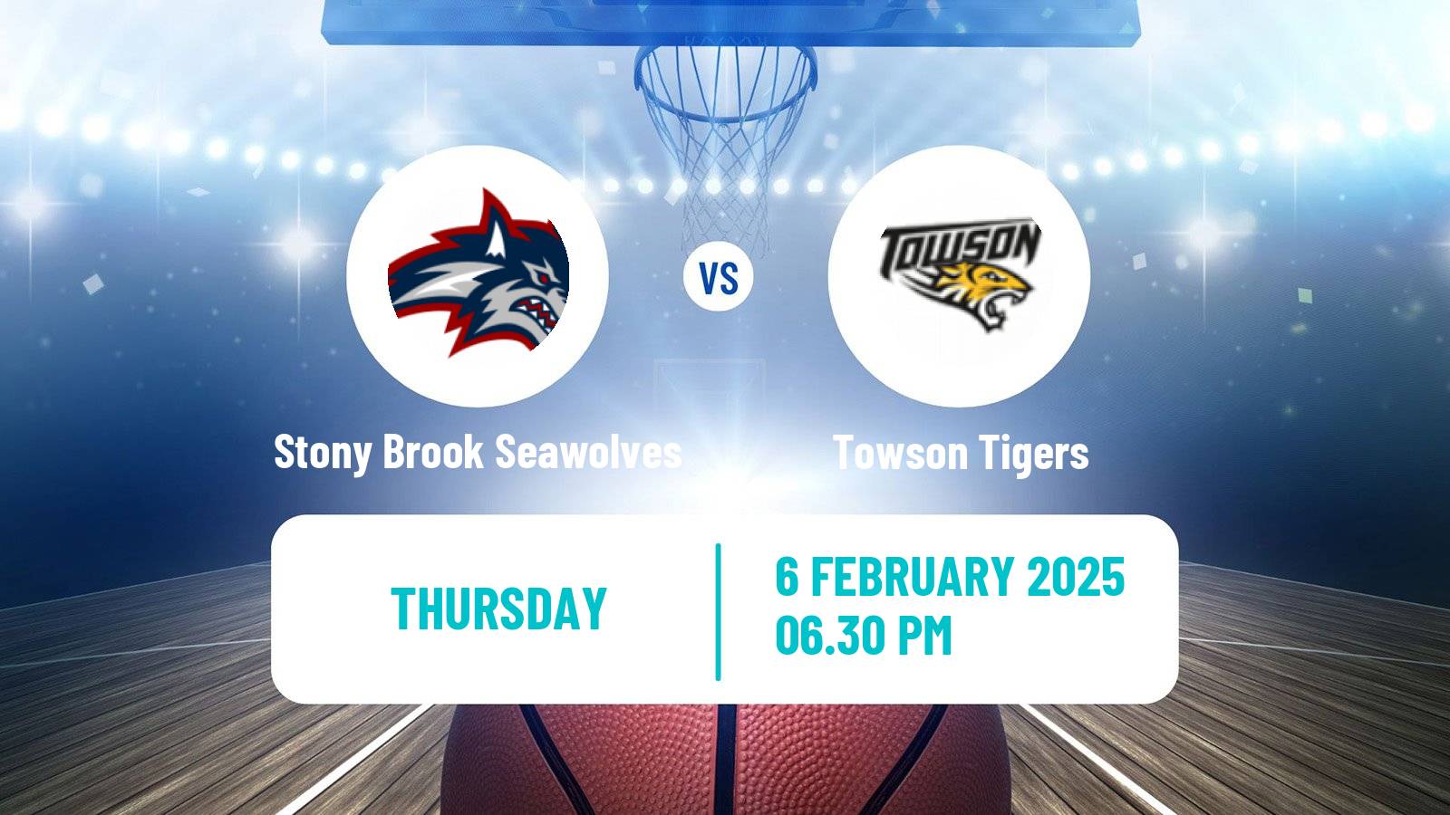 Basketball NCAA College Basketball Stony Brook Seawolves - Towson Tigers