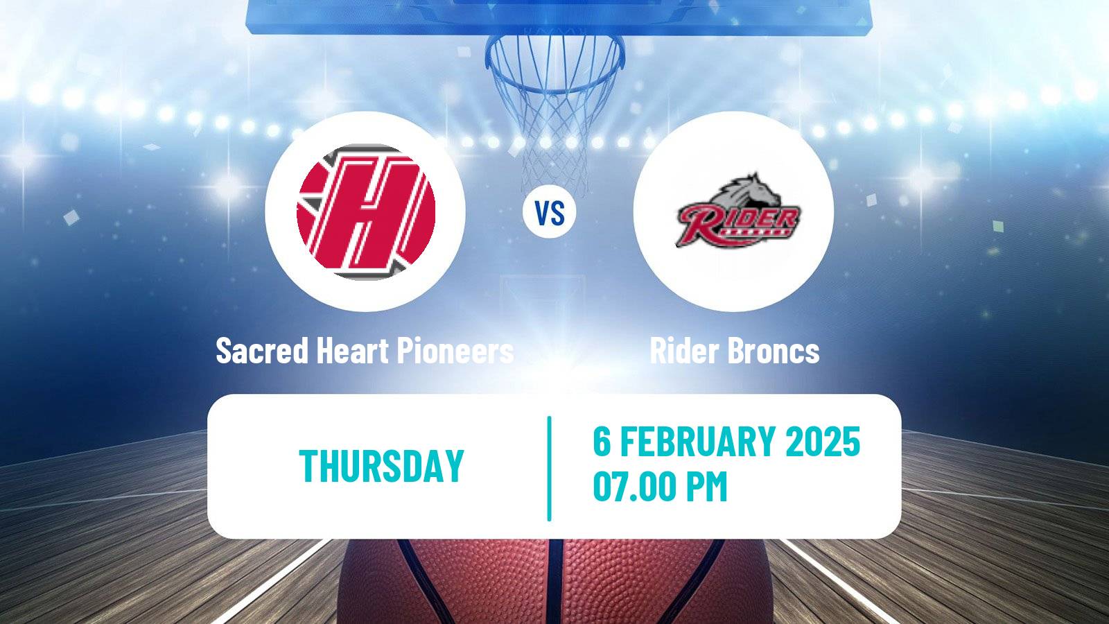 Basketball NCAA College Basketball Sacred Heart Pioneers - Rider Broncs