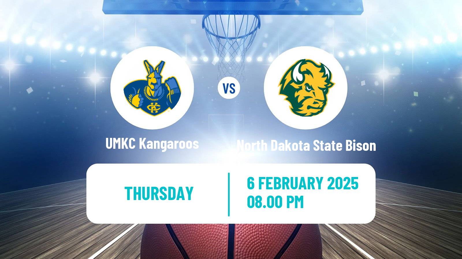 Basketball NCAA College Basketball UMKC Kangaroos - North Dakota State Bison