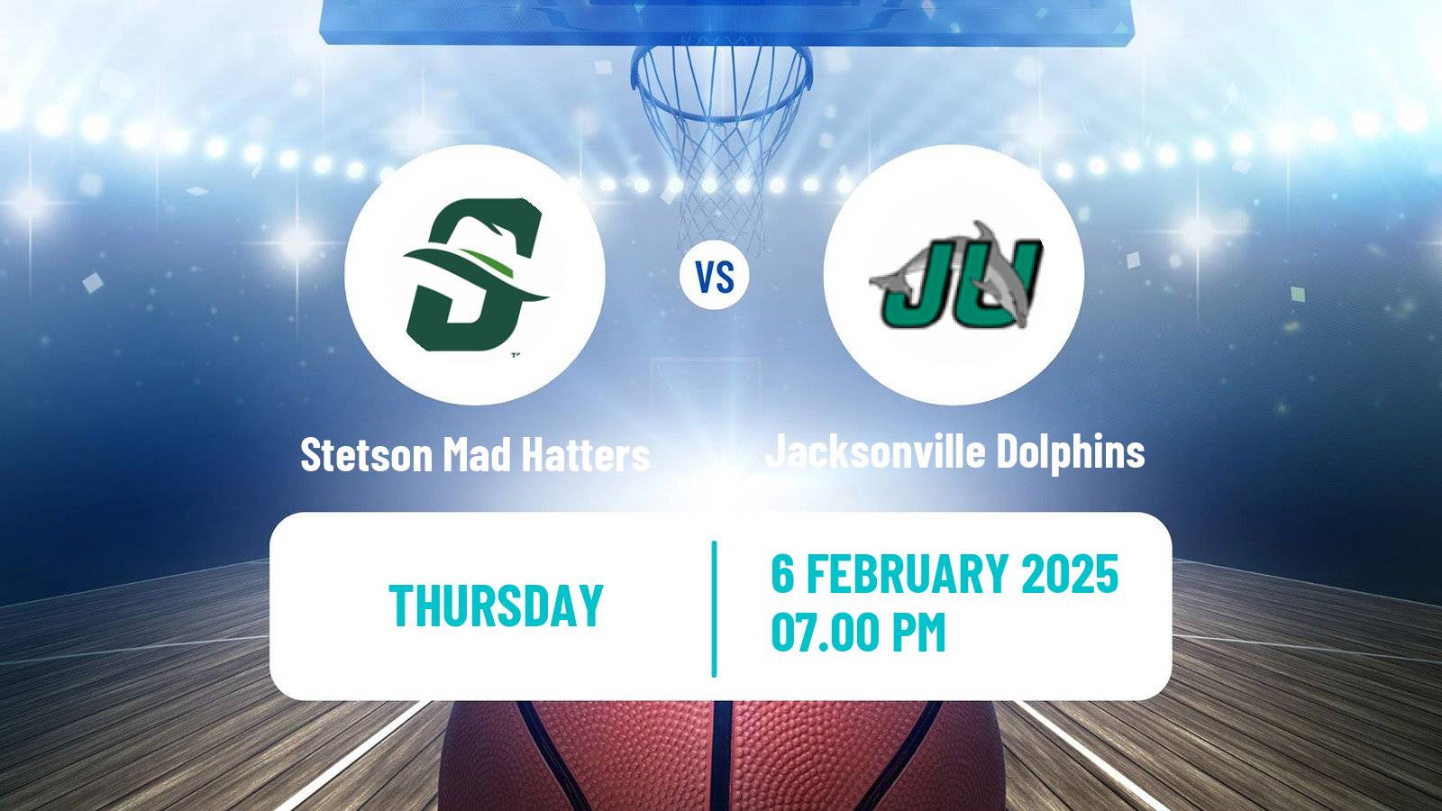 Basketball NCAA College Basketball Stetson Mad Hatters - Jacksonville Dolphins