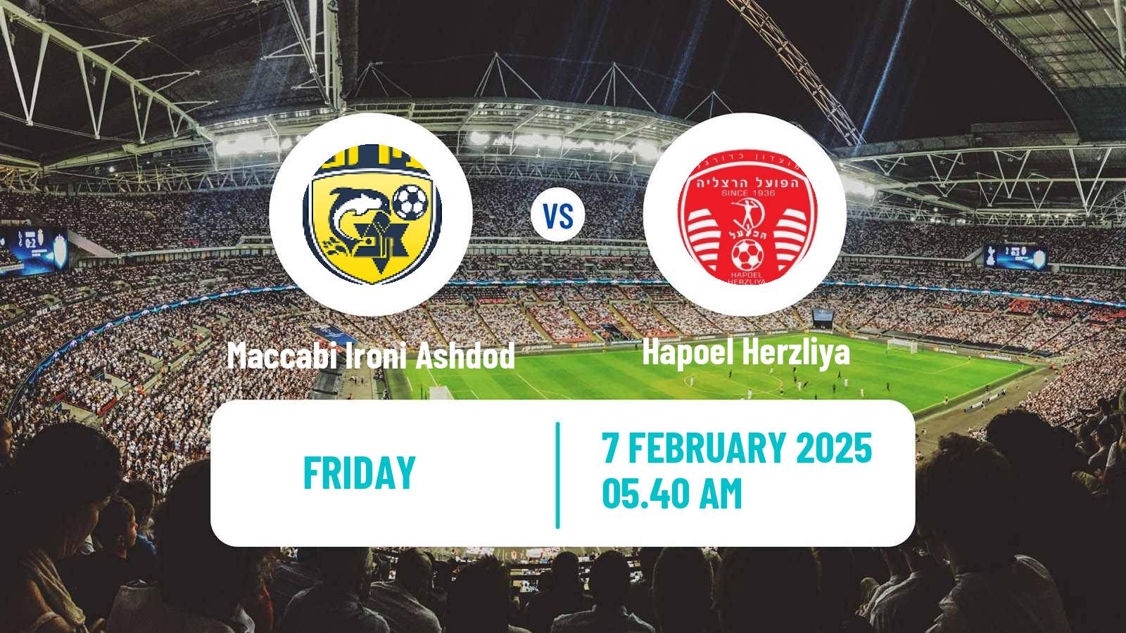 Soccer Israeli Liga Alef South Maccabi Ironi Ashdod - Hapoel Herzliya