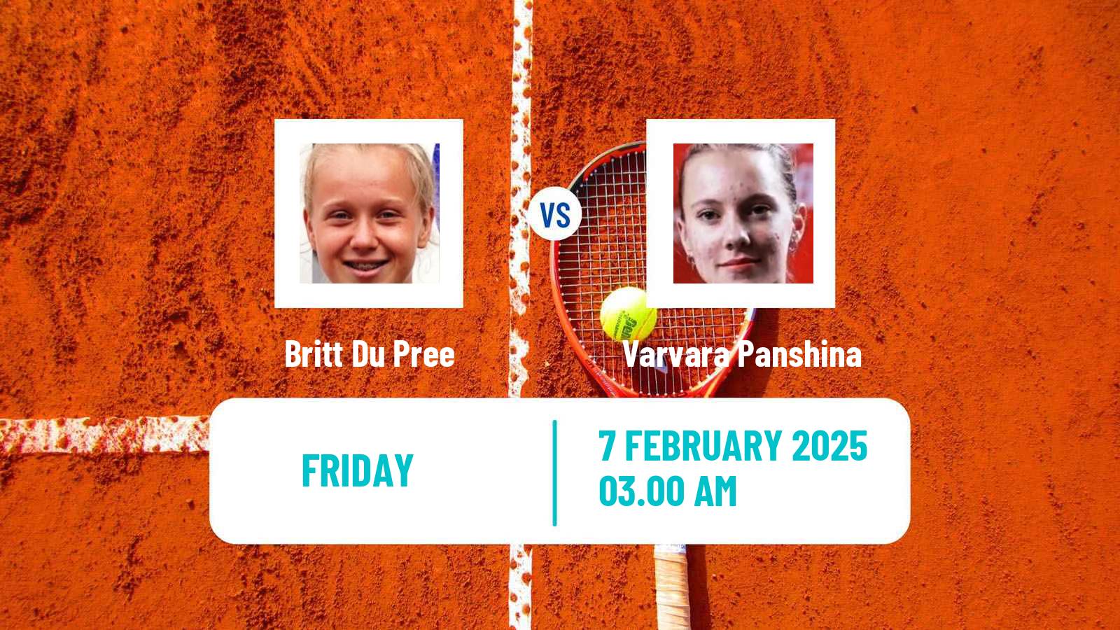 Tennis ITF W15 Sharm Elsheikh 2 Women Britt Du Pree - Varvara Panshina