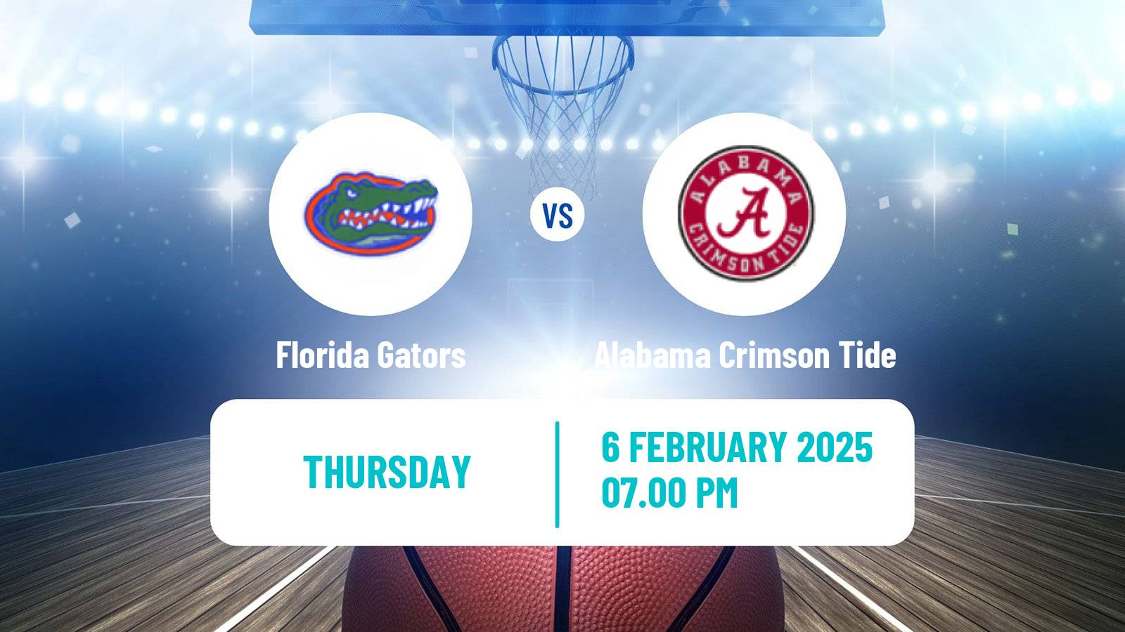 Basketball NCAA College Basketball Women Florida Gators - Alabama Crimson Tide