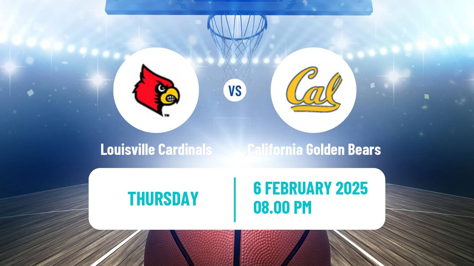 Basketball NCAA College Basketball Women Louisville Cardinals - California Golden Bears