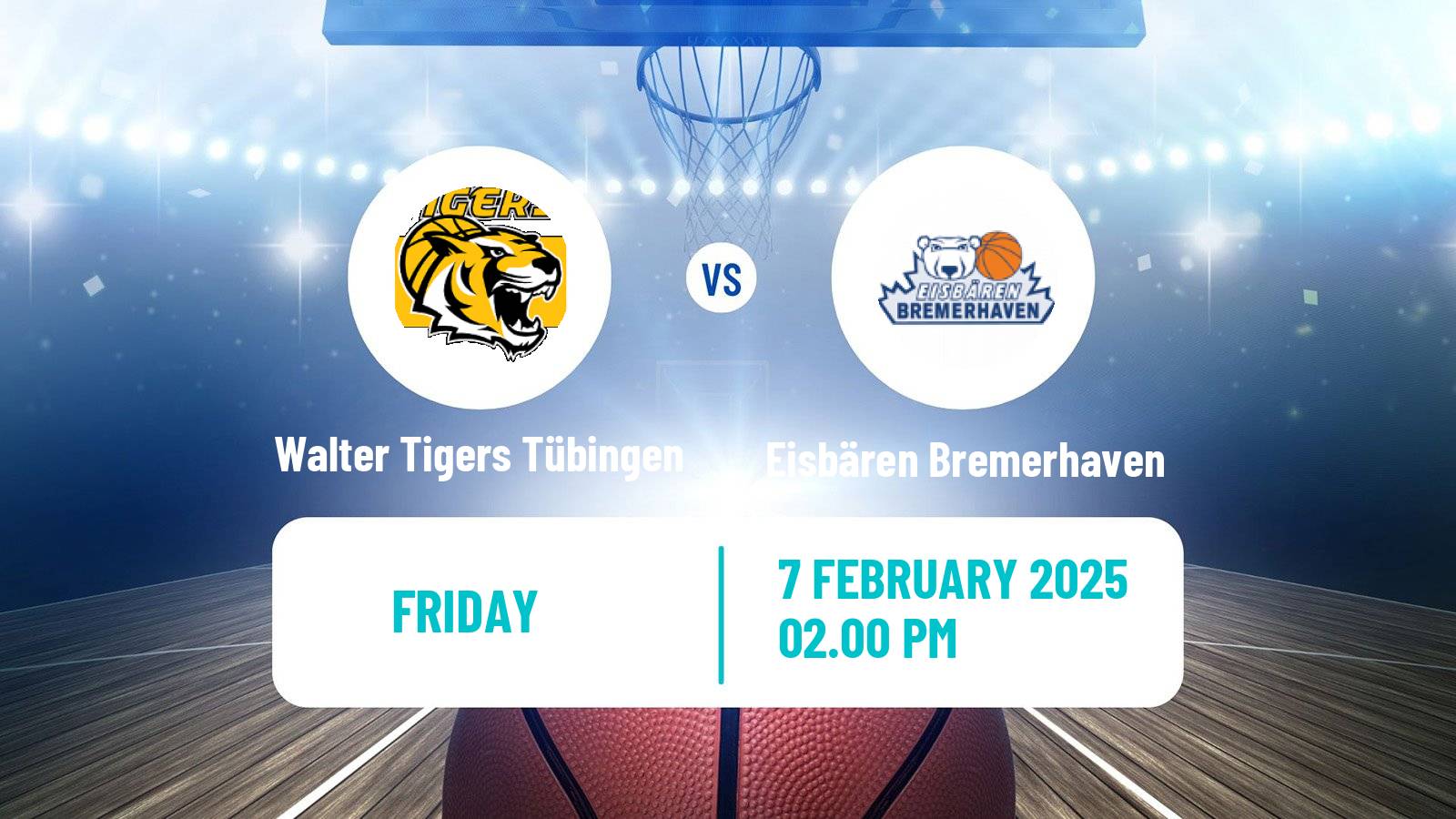 Basketball German Pro A Basketball Walter Tigers Tübingen - Eisbären Bremerhaven