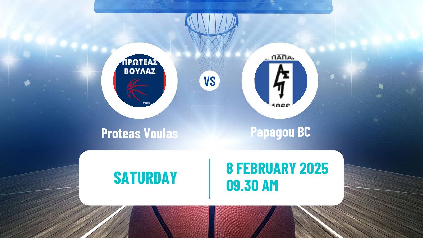 Basketball Greek Elite League Basketball Proteas Voulas - Papagou