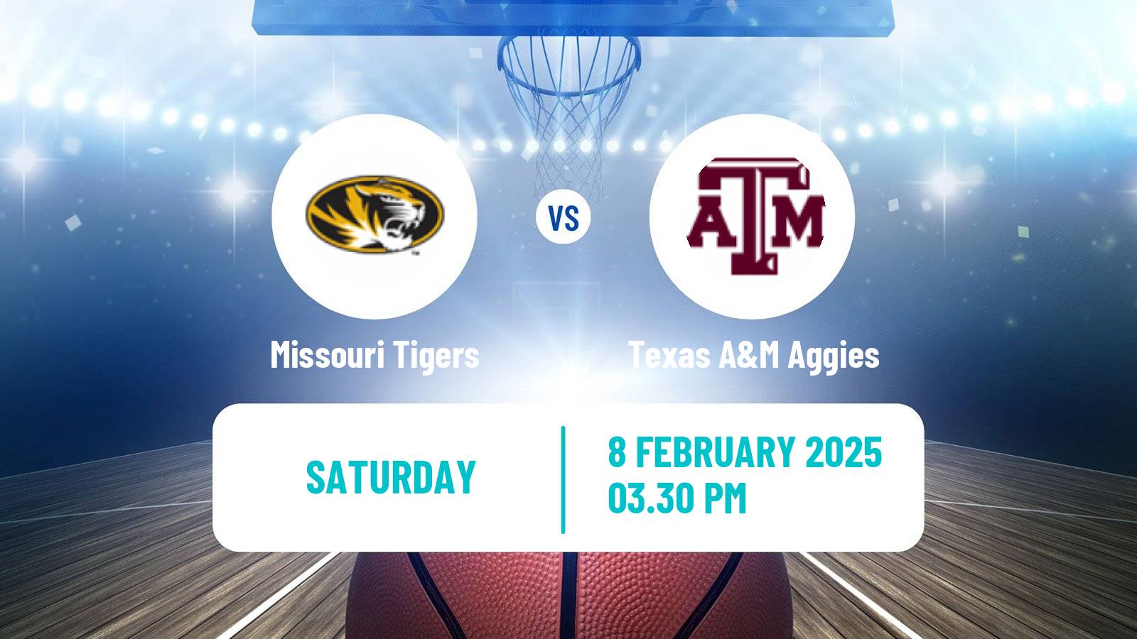 Basketball NCAA College Basketball Missouri Tigers - Texas A&M Aggies