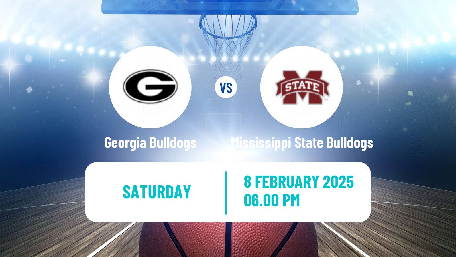 Basketball NCAA College Basketball Georgia Bulldogs - Mississippi State Bulldogs