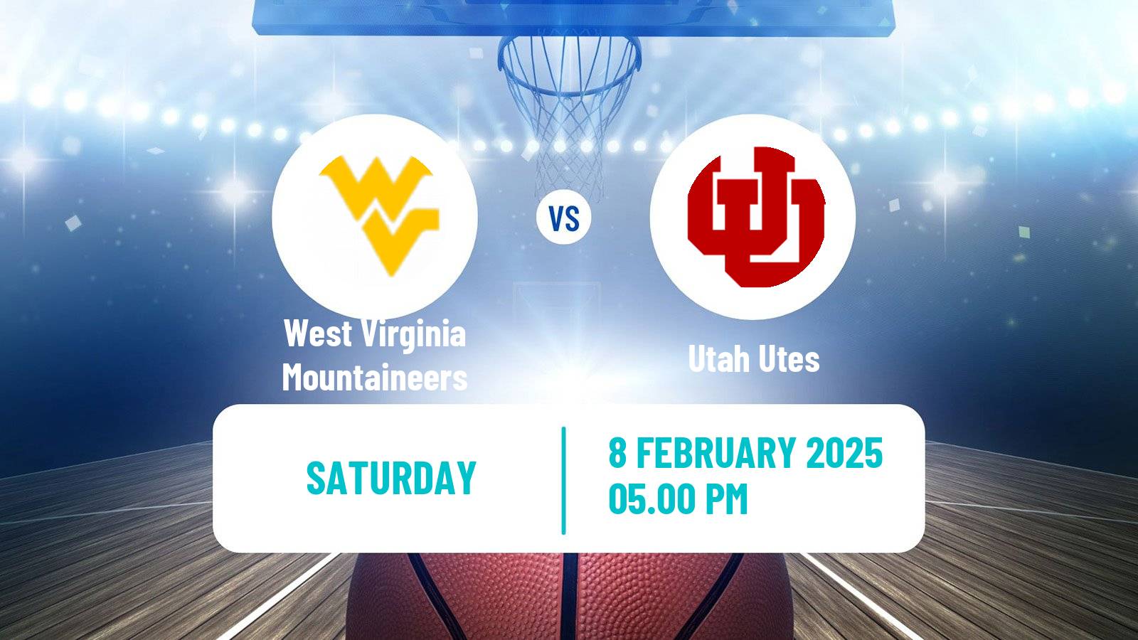 Basketball NCAA College Basketball West Virginia Mountaineers - Utah Utes