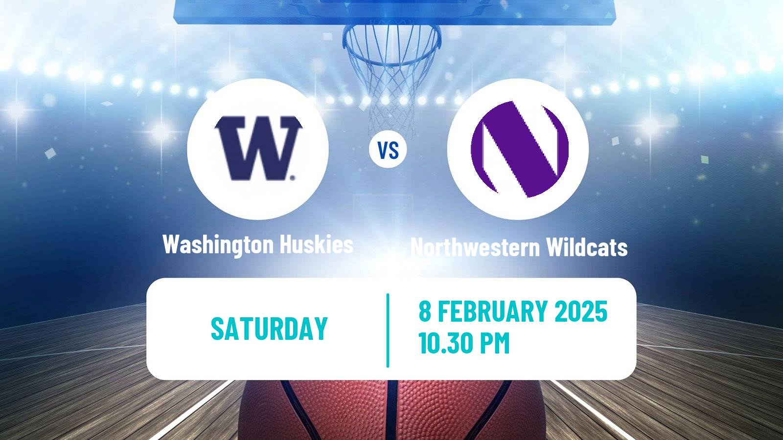 Basketball NCAA College Basketball Washington Huskies - Northwestern Wildcats