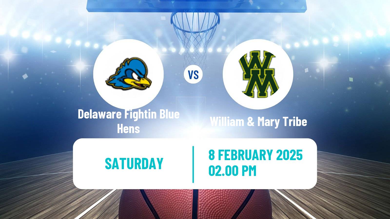 Basketball NCAA College Basketball Delaware Fightin Blue Hens - William & Mary Tribe