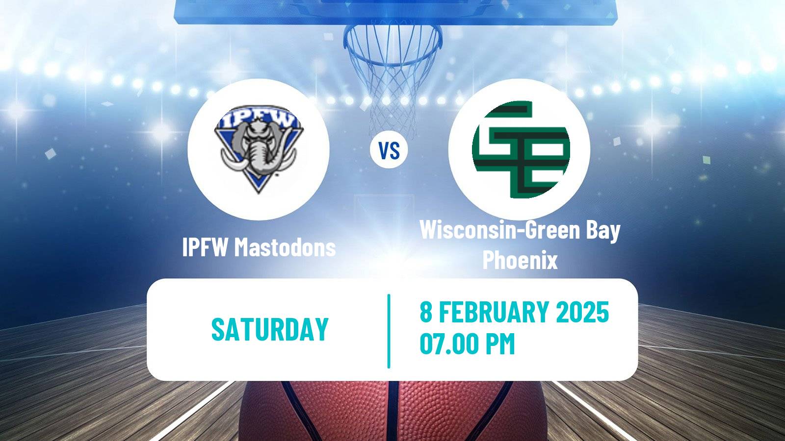 Basketball NCAA College Basketball IPFW Mastodons - Wisconsin-Green Bay Phoenix